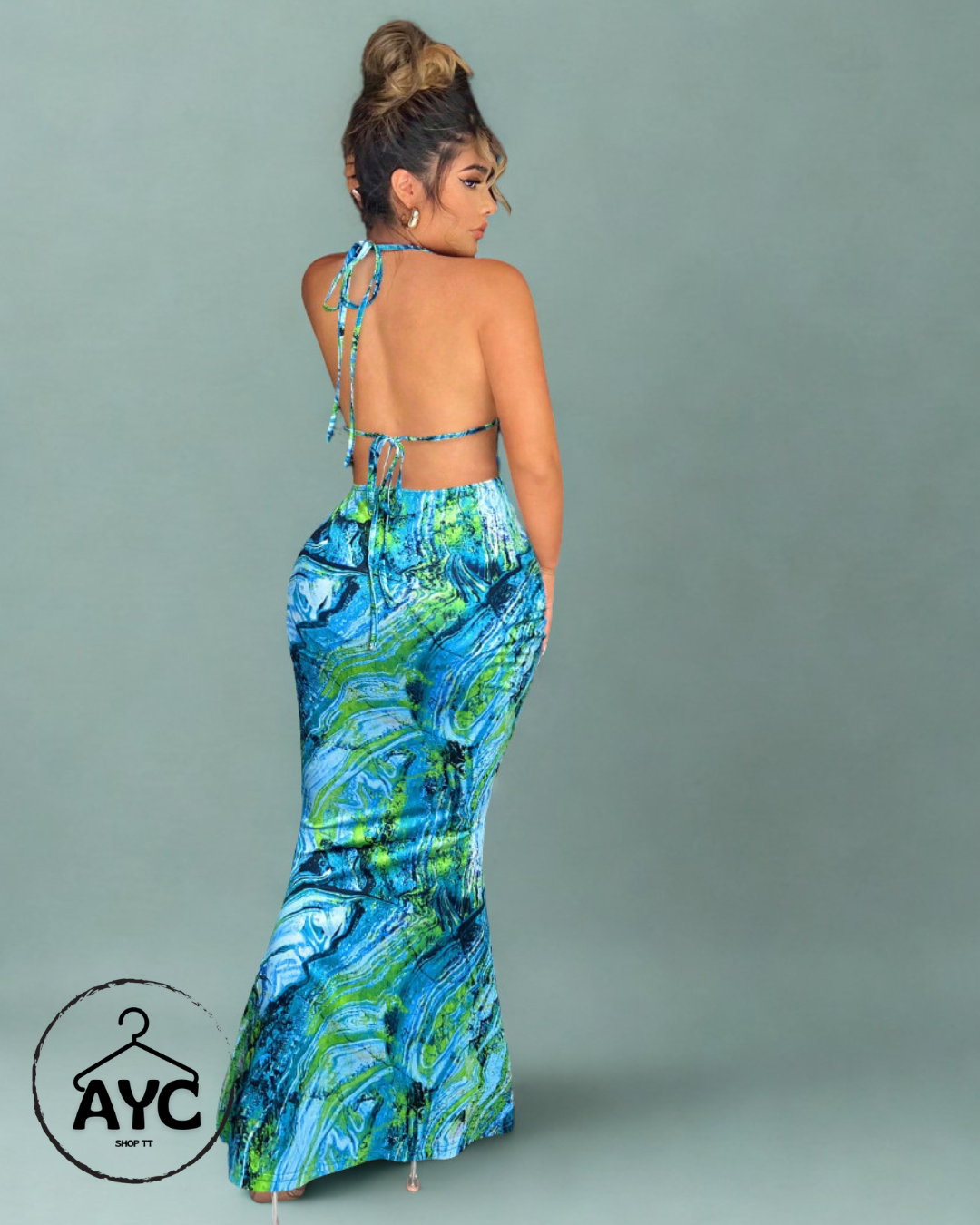 Marble Print Dress