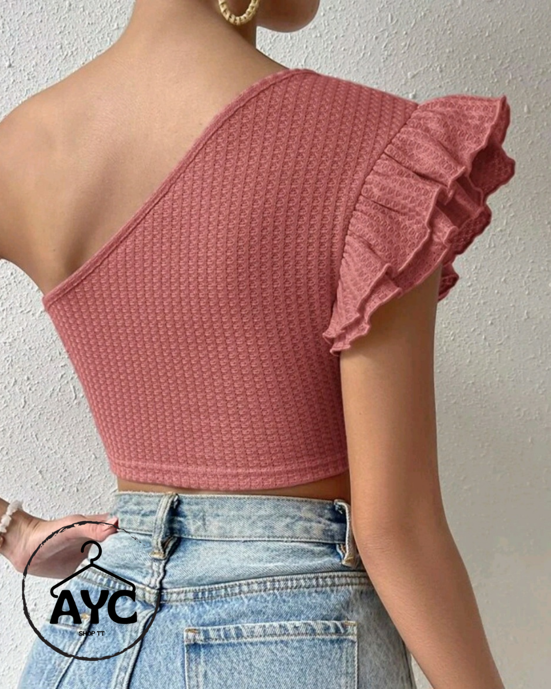 One Shoulder Ruffle Top